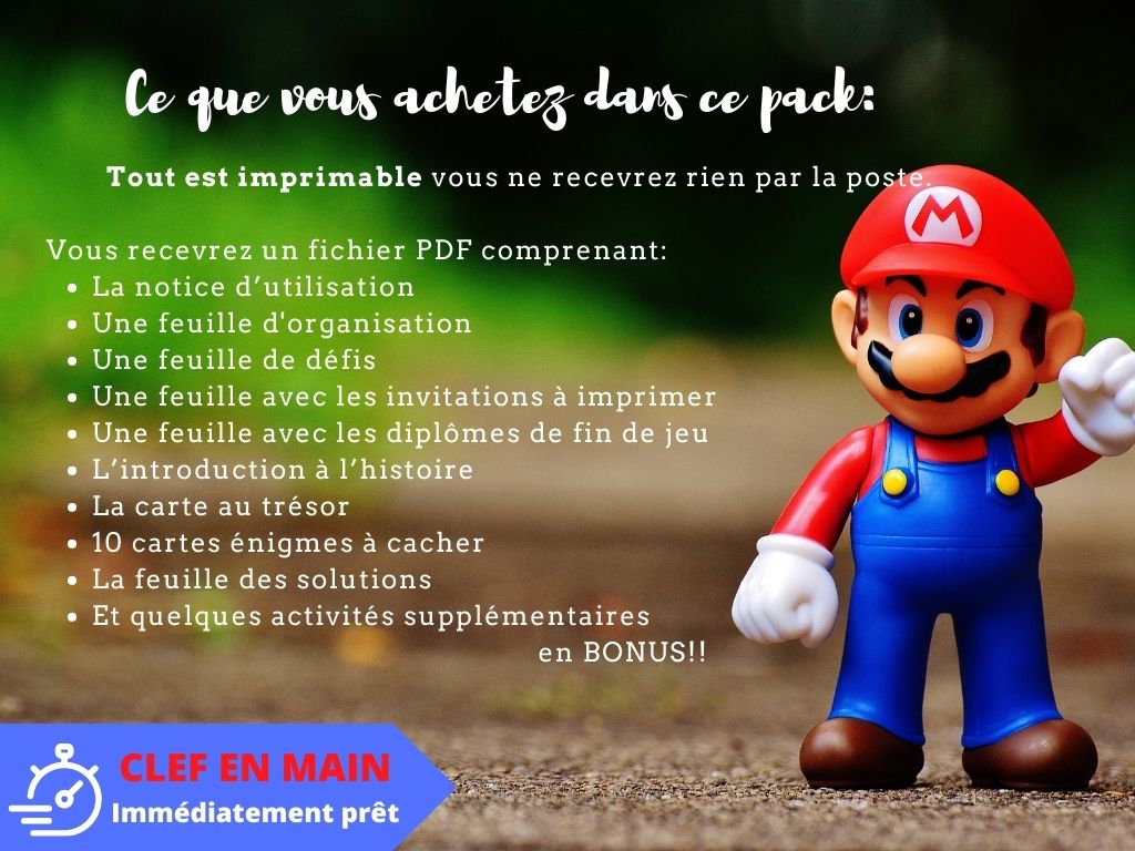 Invitation Mario Bros • Boutique Fêtes vous même