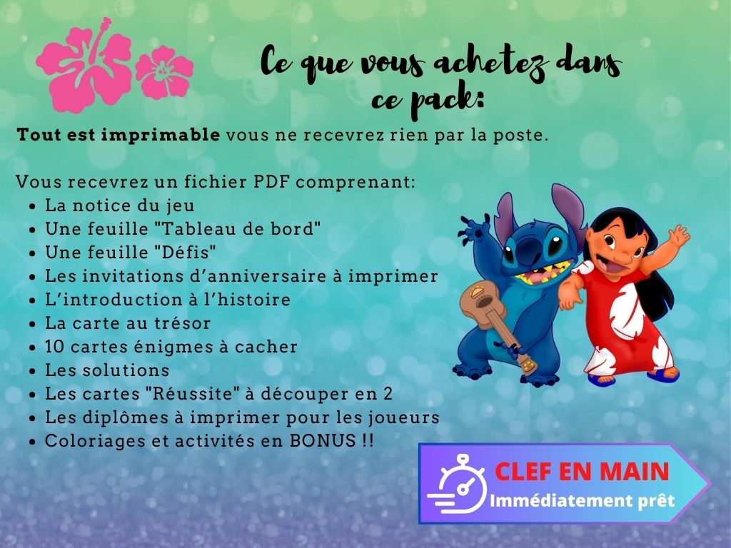 chasse au tresor lilo et stitch