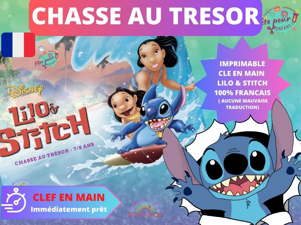 chasse au tresor lilo et stitch enfant 5 6 7 8  9 10 ans  
